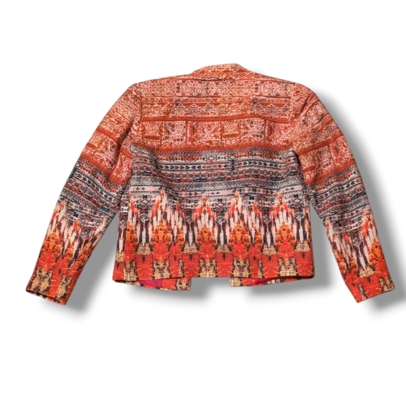 NEW* H&M Blazer Jacket Red Size 6 Aztec Ikat Print - Bohemian, Festival Fashion - Picture 3 of 9